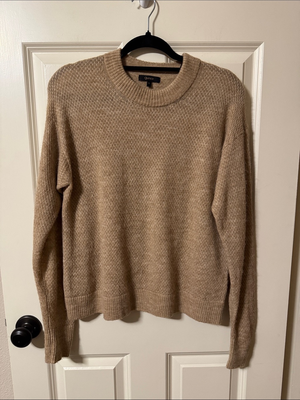 Quince Women's Crewneck Sweater in Camel Tan